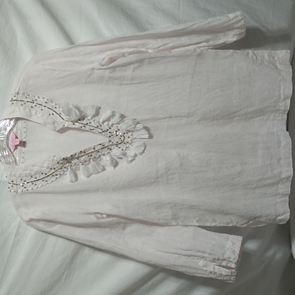 SALE! Lilly Pulitzer Linen Top Sz.M Couple Flaws (X-55)